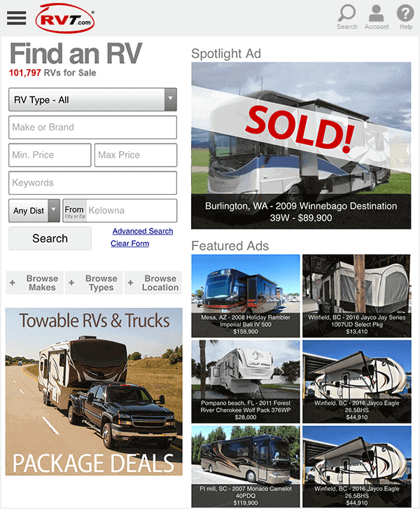 RVT.com Classifieds - Millions of RV Shoppers